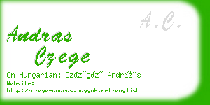 andras czege business card